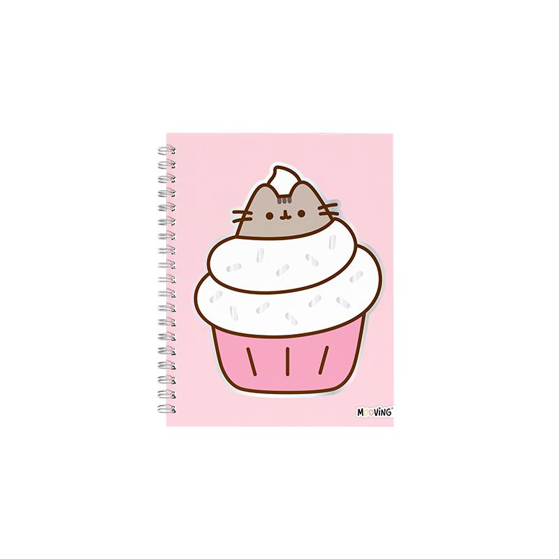 Cuaderno 16x21 espiral Tapa Dura 80 hjs. Pusheen