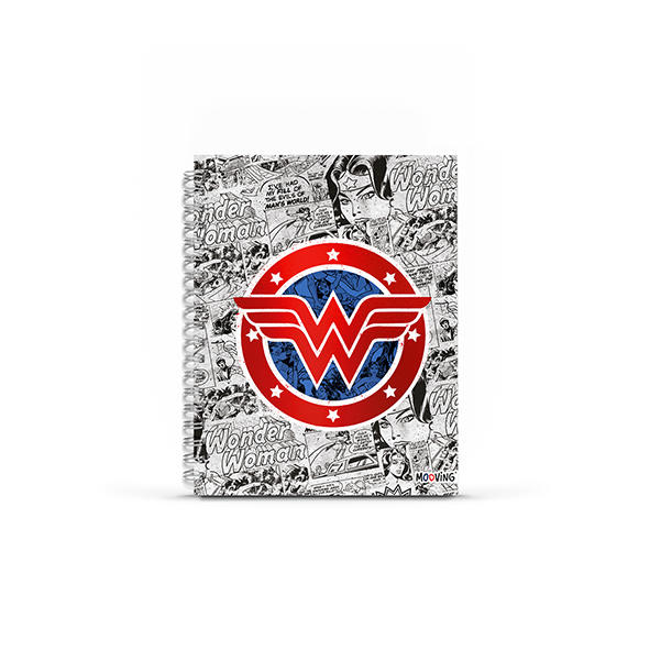 Cuaderno 16x21 espiral Tapa Dura 80 hjs. Wonder Woman