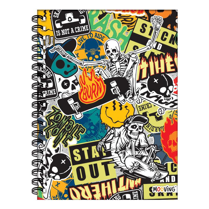 Cuaderno 16x21 espiral Tapa Dura 80 hjs. Black Mood