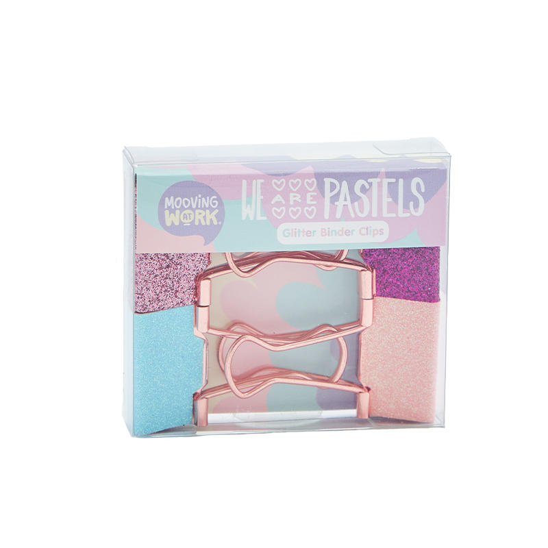 MAW Pastel - Glitter Binder Clips x 4