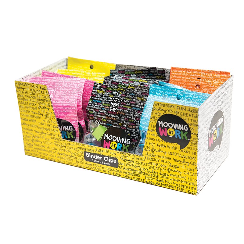MAW - Display Binder Clips 25mm - 18 Packs/bolsitas x 6u.