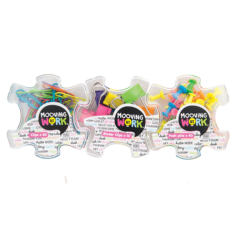 MAW - Puzzle set x3 Neon - Clips/Binders/Push pins