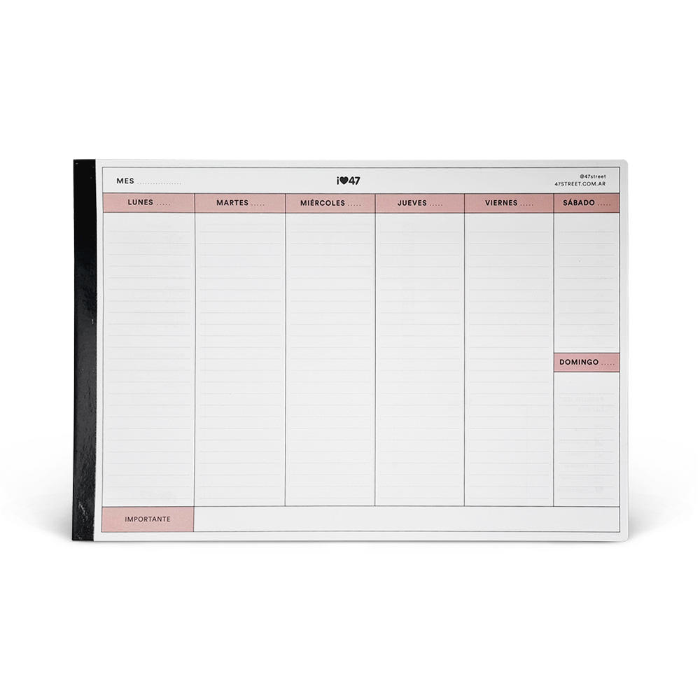 Planner mensual escritorio 47 Street