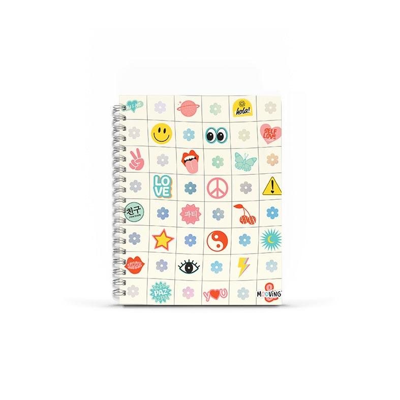 Cuaderno 16x21 espiral Tapa Dura 80 hjs. Smile Fever