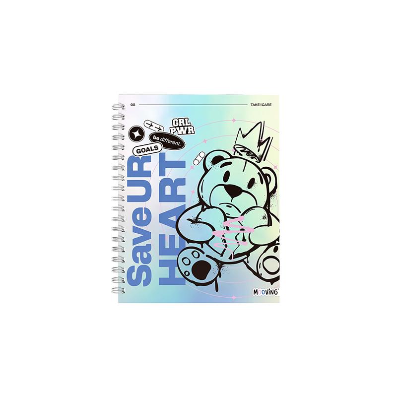 Cuaderno 16x21 espiral Tapa Dura 80 hjs. GRL PWR