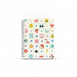 Cuaderno 16x21 espiral Tapa Dura 80 hjs. Smile Fever