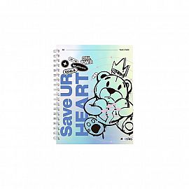 Cuaderno 16x21 espiral Tapa Dura 80 hjs. GRL PWR